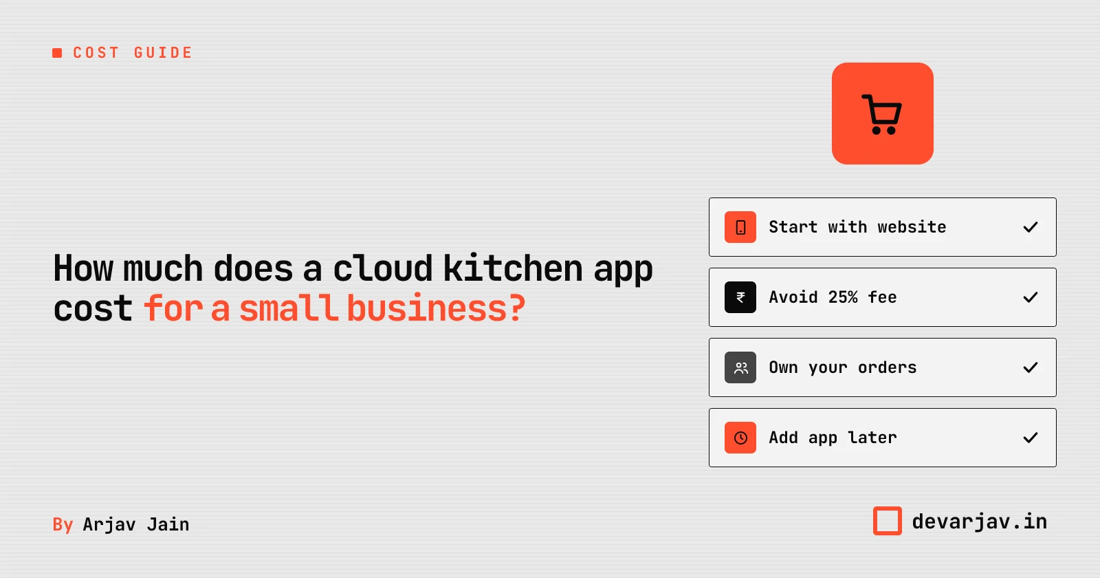Cloud kitchen owner choosing between Swiggy and a direct app